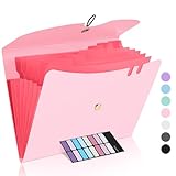 Sooez Carpeta de archivos expandible de 7 bolsillos,
