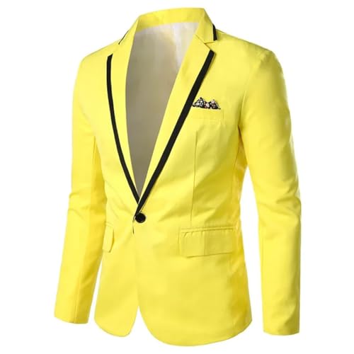 Men's Color Block Long Sleeve Lightweight Casual Solid Blazer One Button Slim Fit Sport Coat3