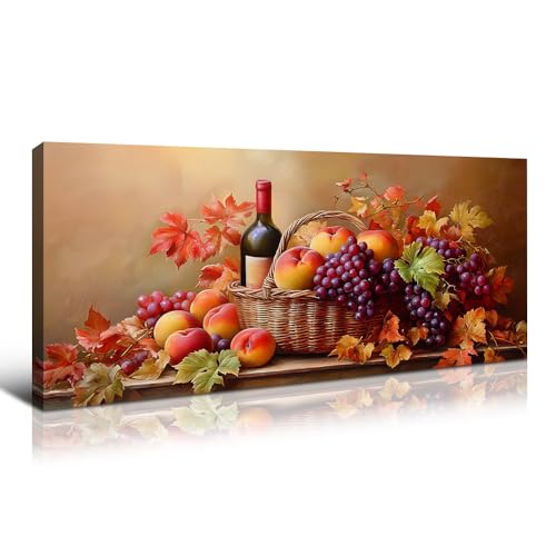 Landada Vintage Kitchen Canvas Wall Art, Rustic fruit Wall Decor