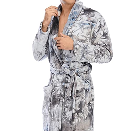 Men's winter pajamas bathrobe thick warm long-sleeved pajamas autumn pajamas home service pajamas3