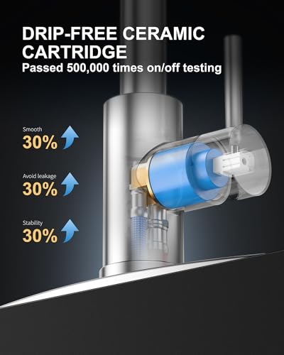 Robinet de cuisine et filtre à eau potable avec pulvérisateur rétractable - 5