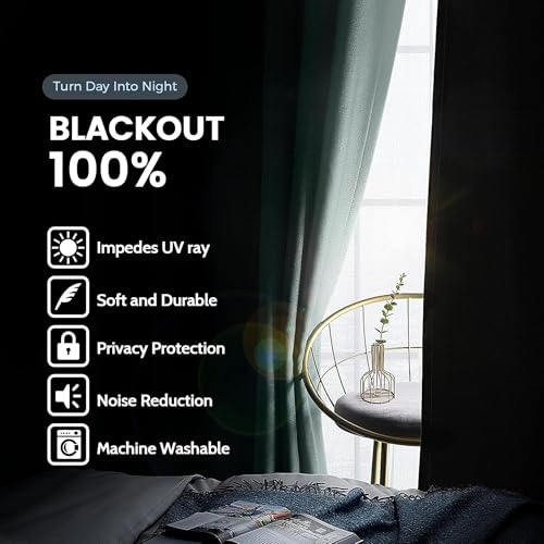 Image of Galaxy Home Decor Premium True Blackout Curtains for Long Door 9 Feet Long 100% Light Block | Thermal & Noise Insulation | Black Back Coating | Pack of 1 | Sky