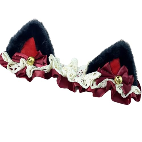 Lecherri Cat Ears for Helmet with Lace Bell for Helmet 1PC Helmet Accessories Helmet Decoration for Motorcycle Helmet Bicycle Helmet Ski Helmet(Helmet Not Included)