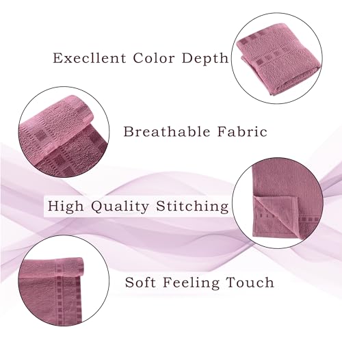 Image of Urbane Home Pack of 6 Cotton Hand /Face Towels for Men & Women | Easily Washable | Workout Gym Napkins for Men | Pocket Towel - Pink