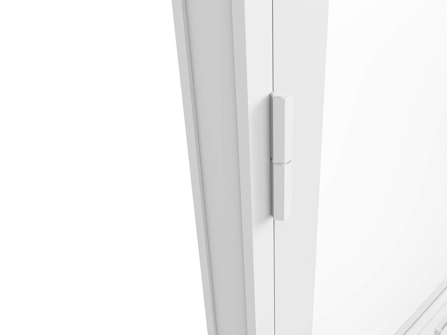Vente-unique - Bloque de puerta reversible de aluminio y cristal templado – 204 x 83 cm – Blanco – Maseru