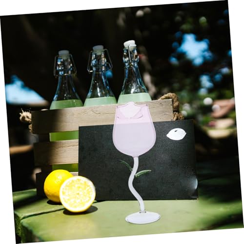 Verres à vin forme de rose gobelets verre créatifs pied haut jus - 7