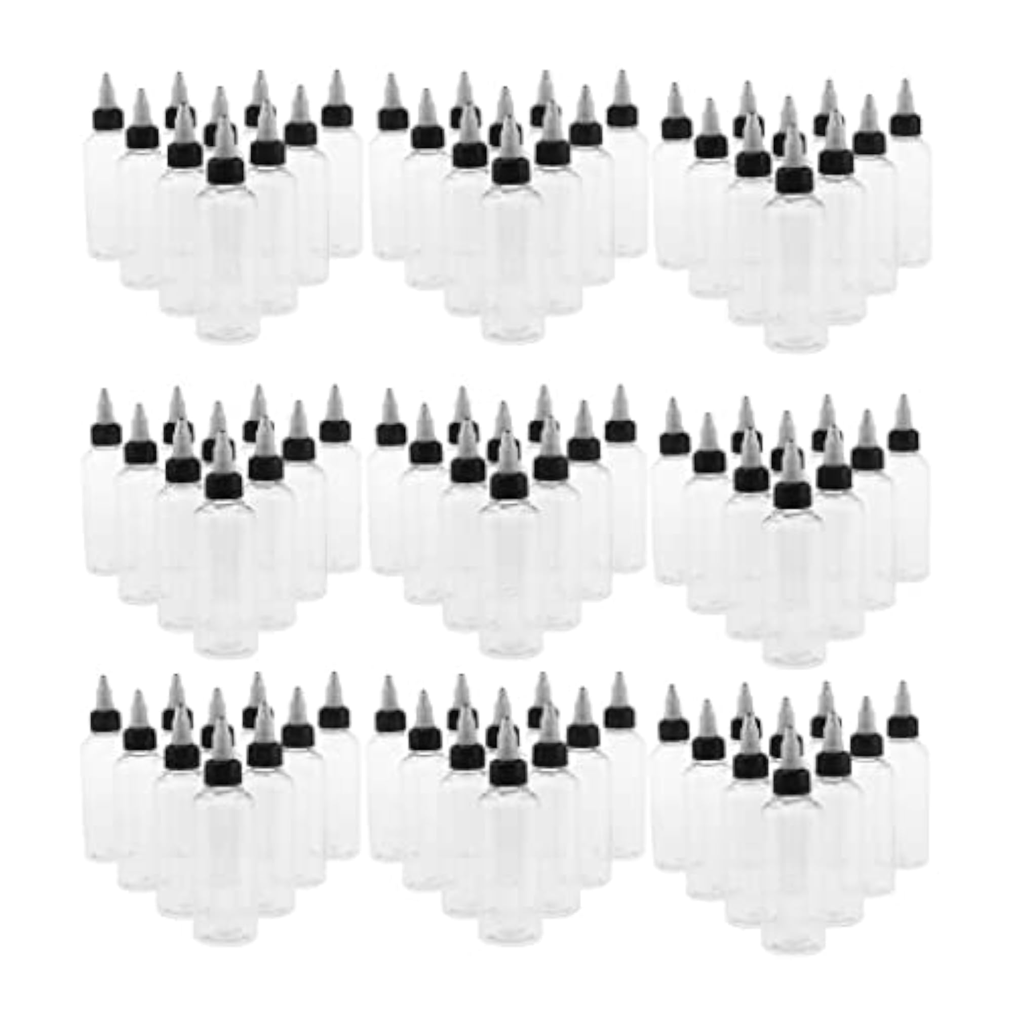 90pcs 100ml Empty Poly Squeeze Bottle with Twist Top Cap Applicator