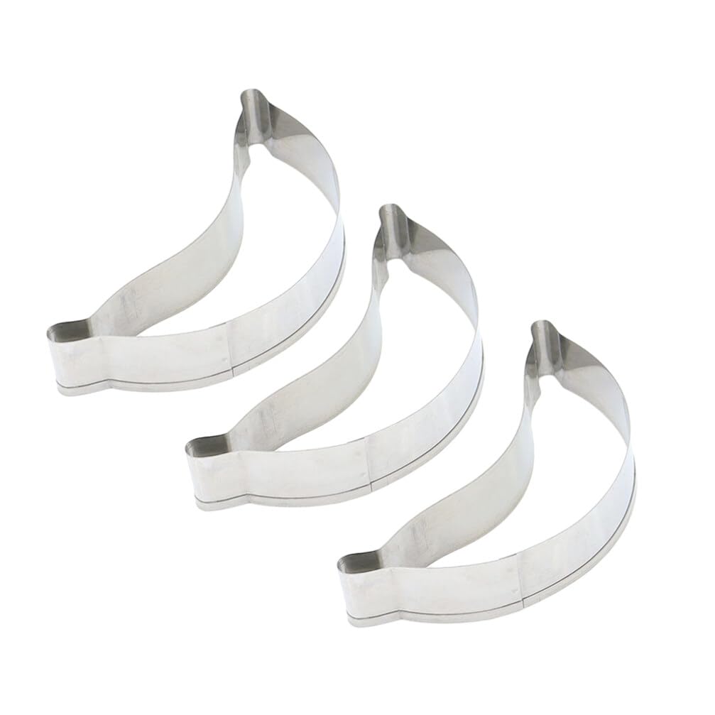 3 Pcs Banana Cookie Cutters - Stainless Steel Baking Molds For Cookies, Chocolate, Fondant, Cupcakes