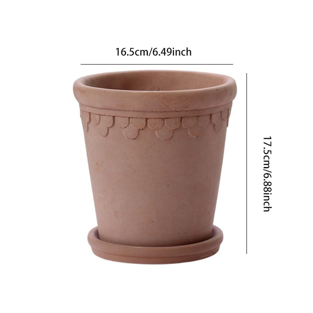 Vasi Per Piante Da Interno Vaso da fiori rotondo in cemento di pizzo for piantare un vaso da fiori che assorbe l'acqua ed è traspirante e può far crescere i fiori Fioriere Per Piante Da Esterno(M)