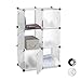 Produktbild Relaxdays Regalsystem 6 Türen, DIY, Cubes, Grifföffnungen, Raumteiler, Badregal, Kunststoff, HBT 98x66x32cm, transparent