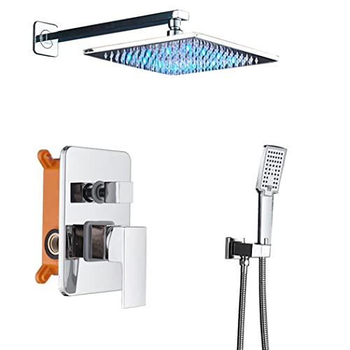 Robinet de douche encastré réglable pour cabine moderne avec ciel LED - 3