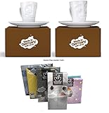 henger-mauk Fiftyeight Espressotassen Espresso Mug 2er Set + SERVIETTEN, 80 ml, VERGNÜGT+LECKER E Mugs 2