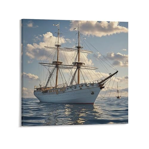 Toile murale abstraite vintage nautique 40x40cm pour habiller un mur vide