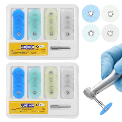 Healifty 80pcs Supplies Polishing Discs Assorted Kit Tool DentalPolisher Material Tools Polish with Stem Mandrel Accessories