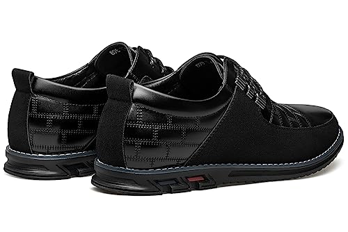 Men's Premium Leather Dress Shoes Comfort Business Casual Oxford Shoes Fashion Dress Sneakers Office Working Driving Walking Loafers Derby Shoe Black,9 Us #TOP6