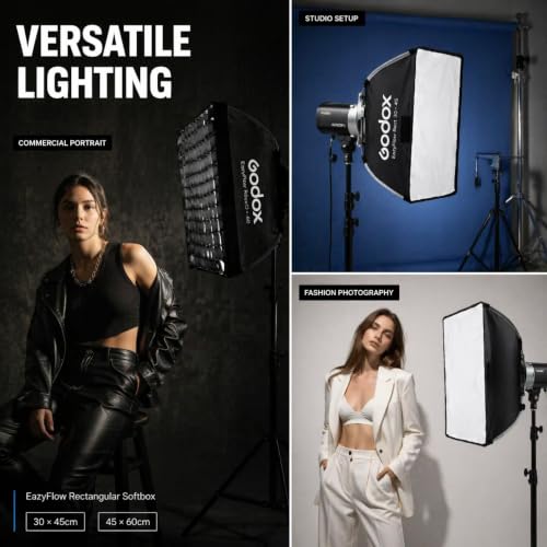 1-Second Quick Setup Portable Softbox with Bowens Mount, Professional Lighting Modifier with Grid & Diffuser for Camera Photography, YouTube, Video, Portrait and Studio(softbox 12x18) - image 8