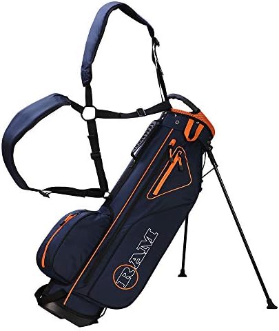RAM Golf Lightweight Stand Carry/Sunday Bag Navy/Orange