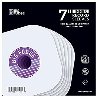 BIG FUDGE Pochettes intérieures pour Disques Vinyles – 18cm x 50 Pièces – Protection de Vinyle en Papier Épais & sans… - Les Beatles, Paul McCartney, John Lennon, RIngo Starr, George Harrison