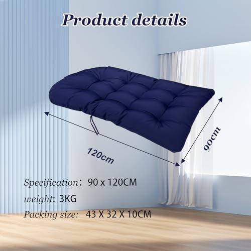Cojín para columpio grande jardín exterior e interior mullido lavable con funda 7