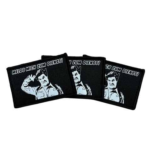Polizeimemesshop Officer Doofy Ich melde Mich zum Dienst Textil Patch mit Klett - Polizei