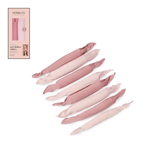 The Hair Edit Heatless Curl Define Pillow Rollers Soft Curlers for Overnight Curls No Heat Curling Set Flexible Rollers for All Hair Types Heatless Styling Tools for Volumizing Waves 8-Pack