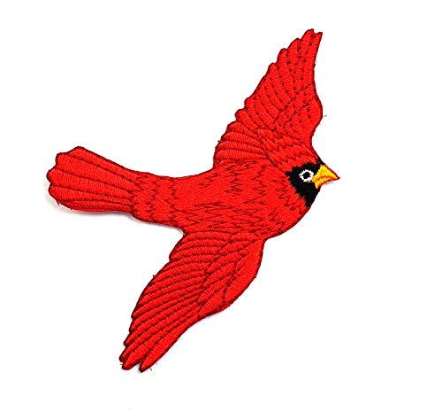 Red Cardinal Bird Flying Bird Animal Cartoon Children Kid Patch Clothes Bag T-Shirt Jeans Biker Badge Applique Iron on/Sew On Patch