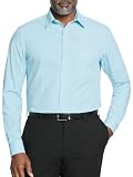 Van Heusen Men's Dress Shirt Regular Fit Poplin Solid, Mist, 17' Neck 34'-35' Sleeve