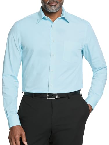 Image of Van Heusen Men's Poplin Regular Fit Solid Point Collar Dress Shirt