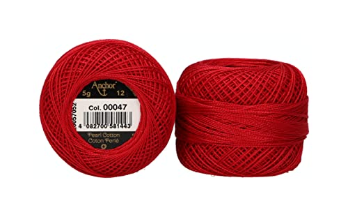 ANCHOR Pearl Yarn, Thickness: 12, Packaging: 5G, Running Length: 56M 47 Embroidery Threads, Strength 12, 56m