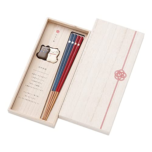 箸&箸置き 桐箱入りギフトセット 箸ギフトセット 猫