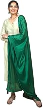 HELLA FASHIONS Women's Satin Crepe 2.4 Meter Satin Crepe Dupatta for Eid | Elegant Tassels & Tape Border |