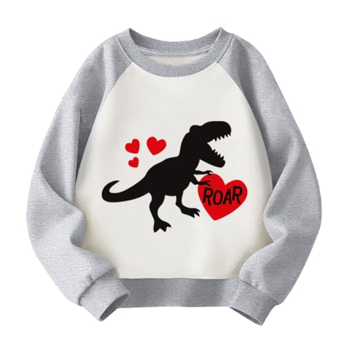 Kids Valentines Sweatshirts Boys Girls Valentine's Monster Truck Heart Graphic Shirt Toddler Long Sleeve Outfit Tops