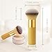 Brvlsoc Face Blush & Powder Kabuki Brush – Professional Makeup Brush for Foundation, Mineral, and BB Cream, Soft Synthetic Bristles, Cruelty-Free