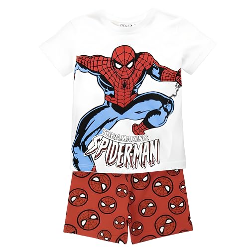 Marvel Spiderman Ensemble Pyjama | T-Shirt et Short pour Enfants | Pyjama Complet | Vêtements d'intérieur Confortables pour Les Fans (FR/ES, Âge, 5 Ans, 6...