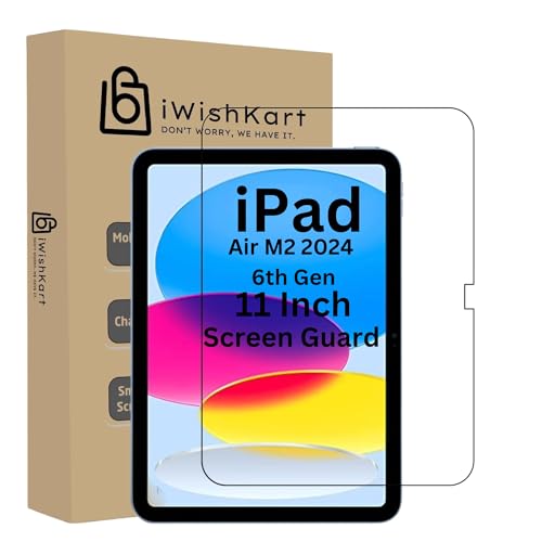 Image of compatible with Apple iPad Air M3 /M2 2025 /2024 7th /6th Gen Generation 11 inch Tempered Glass Screen Protector Guard Full Screen Coverage Edge to Edge with Easy Installation kit | Anti-Scratch & Smudge Proof
