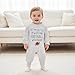 Infant Baby Boy Long Sleeve Romper Jumpsuit Pants Football Outfit Letter Printed Fall One Piece Clothes (Gray, 3-6 Months)