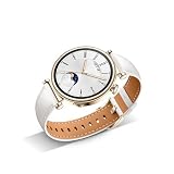 QJONSIU Pasek z Prawdziwej Skóry dla Huawei Watch GT 5 41mm - Oddychający, Regulowany, Wymienny - Biały
