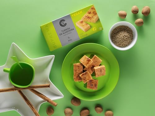 Castillo de Jijona - Veganer Zimt-Mandel-Nougat 200g - Veganer Nougat - Ausgewählte Mandeln - V-Label - Glutenfrei - Höchste Qualität - Handgemachtes Rezept - Spanien (Jijona)