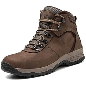 Waterproof Hiking Boots for Men, 6″ Comfortable Soft Toe Shoes Mid Non Slip Hiking Shoes Outdoor Travel Shoes Leather Hiking Backpack Boots