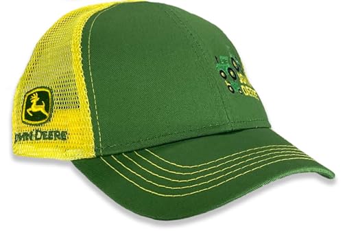 John Deere Embroidered 3 Tractors Toddler Mesh Back Hat, Jd Green