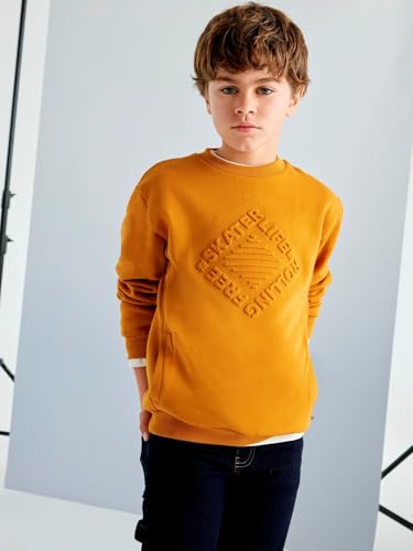 Mayoral Embossed Pullover for Boys Amber4