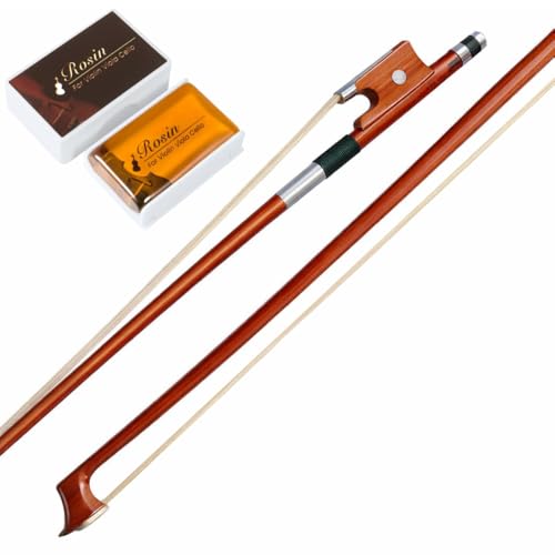 Image of MOCKING BIRD 4 /4 Violin Bow with Rosin| Straight Brazilwood & Natural Violin Bow Horse hair for All types of Violin /Viola| Best for Students & Professionals