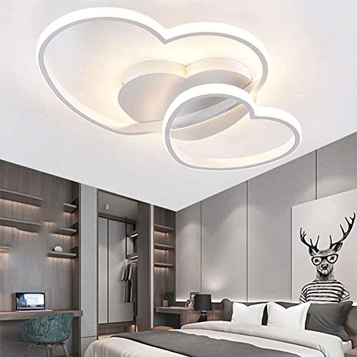 Plafoniera a led da interno moderna a soffitto forma tonda lampada adatta per camera da letto salone soggiorno solotto cucina locali commerciali 25W (Doppio cuore - Luce naturale 4000K)