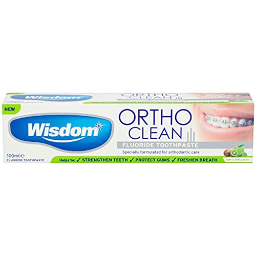 DHB Wisdom Ortho Clean - Pasta dental con flúor (100 ml), paquete de 1