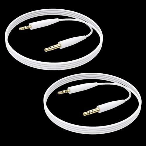 Cable de audio de 2,5 mm Saipomor blanco para solucionar fallos de sonido en Bose QC35