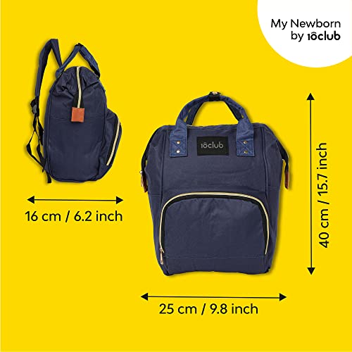 Image of MY NEWBORN Premium Mother Bag (Blue) | Diaper Bag | Water-Proof Bag | Multi-Function Travel Backpack | Large Capacity Hand Bag | Easy to Maintain | Spacious Unisex Baby Essentials Bag