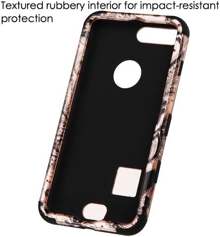 Kaleidio for iPhone 7 Plus Case, [TUFF] Rugged Shockproof Hybrid 3-Piece Dual Layer Protective Heavy Duty Armor Cover [Includes a Overbrawn Prying Tool] [Rose Gold Paisley Design]