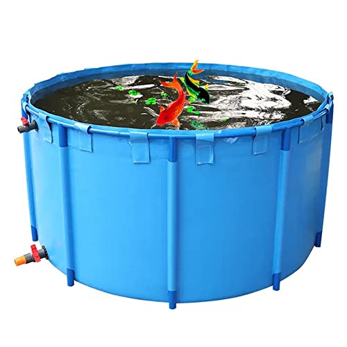 Serbatoio d'acqua per acquacoltura, stagno temporaneo per pesci in tela di PVC con struttura in acciaio con valvola di scarico, piscina portatile per giardino fattoria