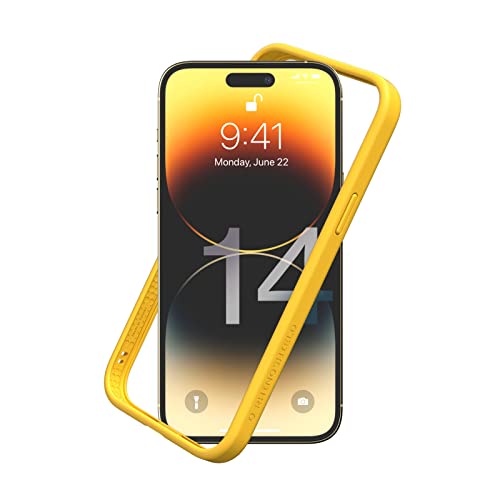 RhinoShield Bumper Case Compatible with [iPhone 14 Pro Max] | CrashGuard NX - Shock Absorbent Slim Design Protective Cover 3.5M / 11ft Drop Protection - Yellow