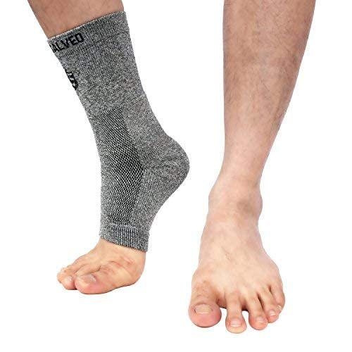 Vital Salveo- Open Toes Compression Germanium and Bamboo Charcoal Ankle Sleeve/brace with Arch Support, Eases Swelling and Achilles tendon (1PC)-Medium